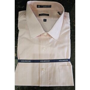 NWT HOLBROOK Button Down Shirt Men's Melon Patterned Long‎ Sleeve 18 1/2 35